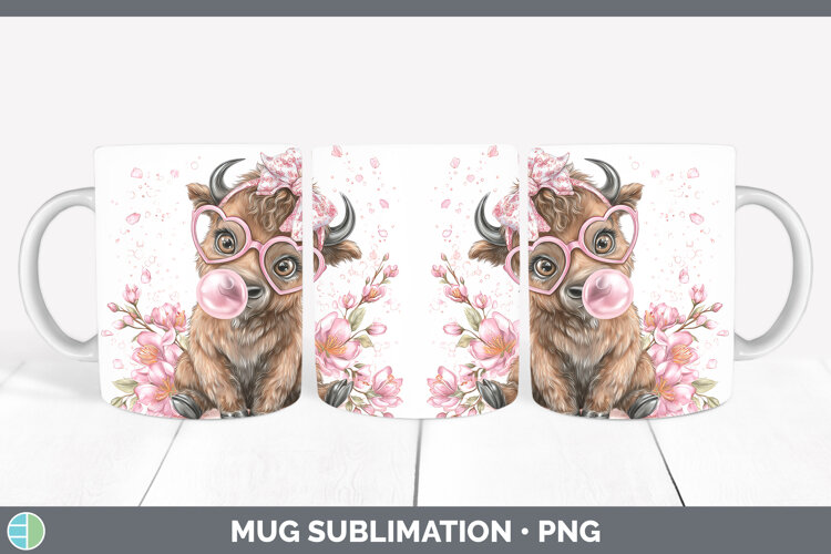 GorgeousWoodland Pink Bubble Gum Mug Wrap design.