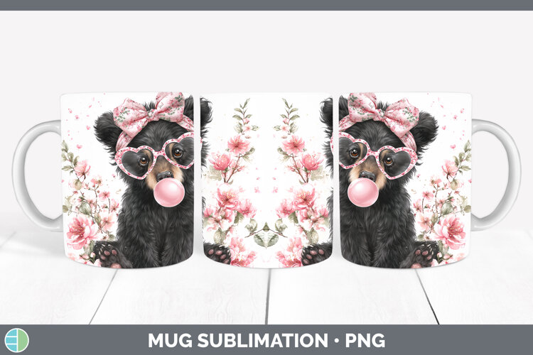 GorgeousWoodland Pink Bubble Gum Mug Wrap design.