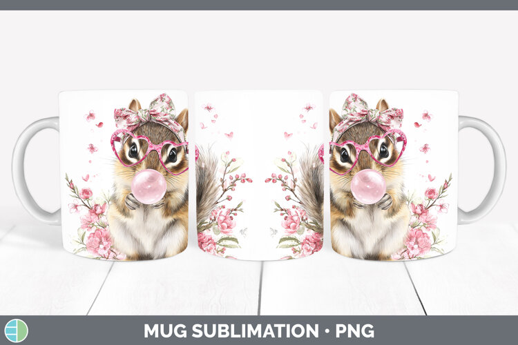 GorgeousWoodland Pink Bubble Gum Mug Wrap design.