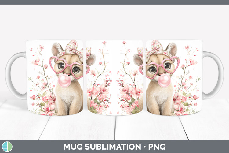 GorgeousWoodland Pink Bubble Gum Mug Wrap design.