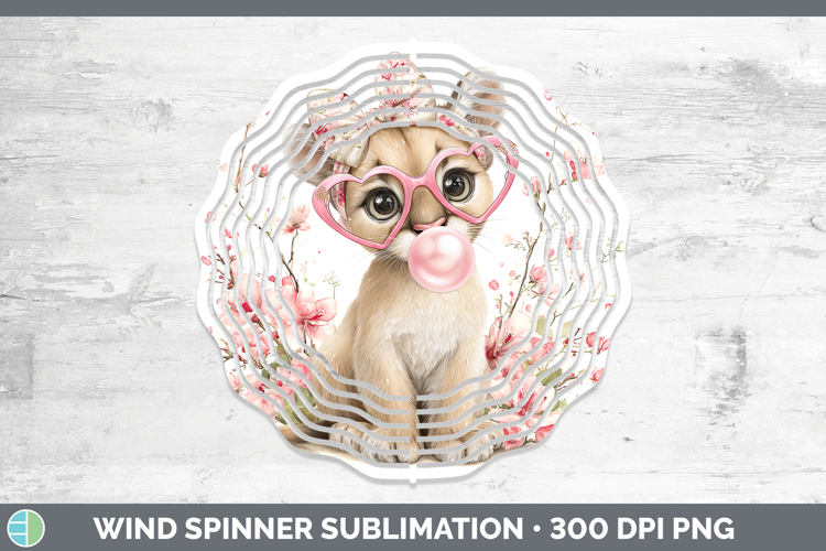 Cougar Woodland Pink Bubble Gum Wind Spinner Sublimation Des