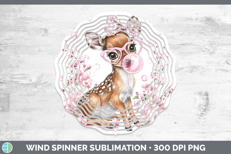 GorgeousWoodland Pink Bubble Gum Wind Spinner design.