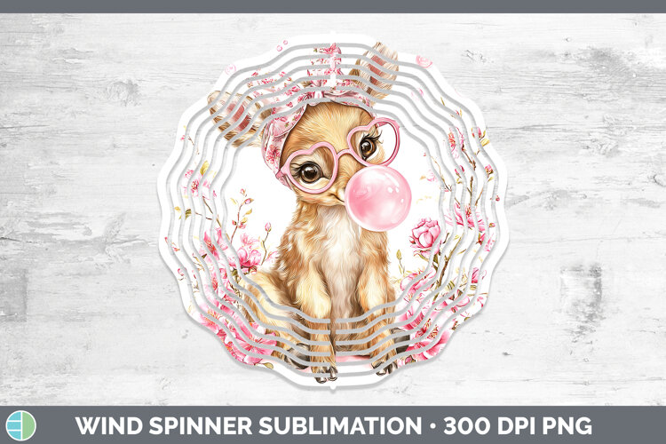 GorgeousWoodland Pink Bubble Gum Wind Spinner design.
