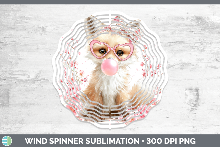 Fox Woodland Pink Bubble Gum Wind Spinner Sublimation Design