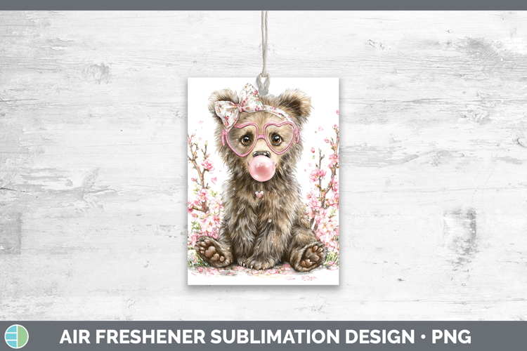Grizzly Bear Woodland Pink Bubble Gum Air Freshener Sublimat