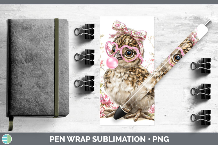 GorgeousWoodland Pink Bubble Gum Pen Wrap design.