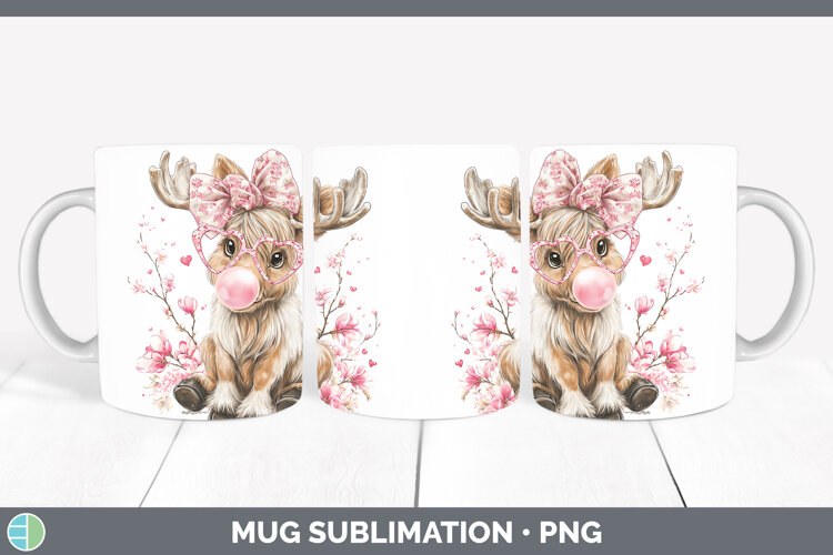 GorgeousWoodland Pink Bubble Gum Mug Wrap design.