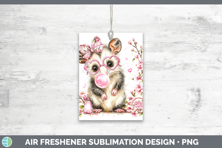Opossum Woodland Pink Bubble Gum Air Freshener Sublimation D