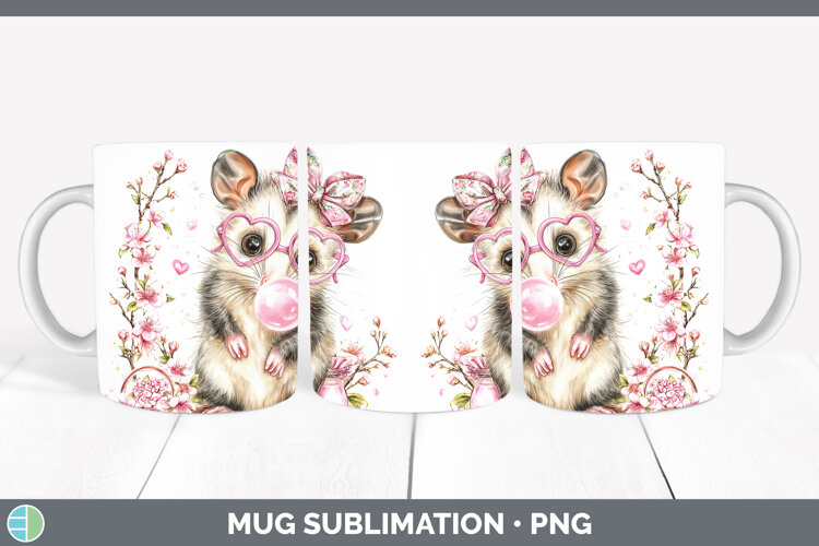 GorgeousWoodland Pink Bubble Gum Mug Wrap design.