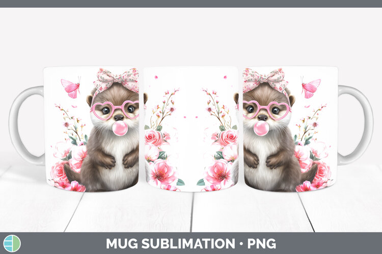 GorgeousWoodland Pink Bubble Gum Mug Wrap design.