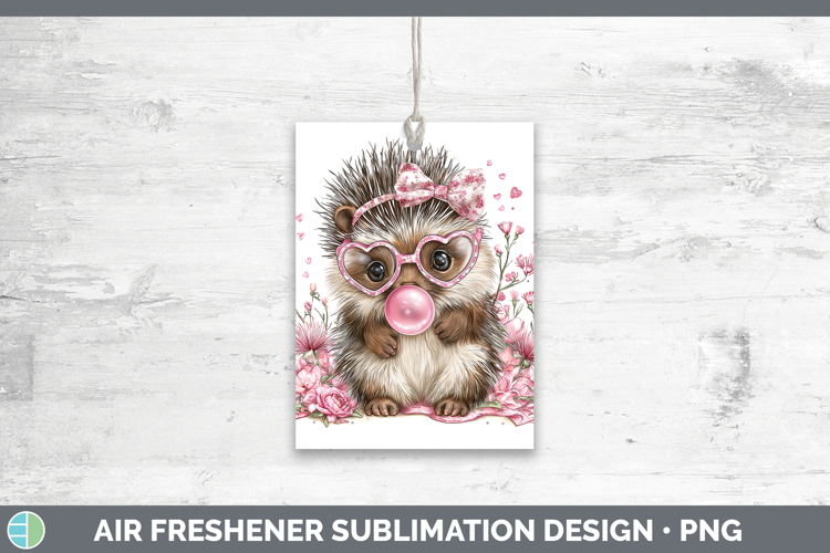Porcupine Woodland Pink Bubble Gum Air Freshener Sublimation