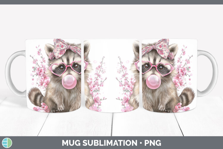 GorgeousWoodland Pink Bubble Gum Mug Wrap design.