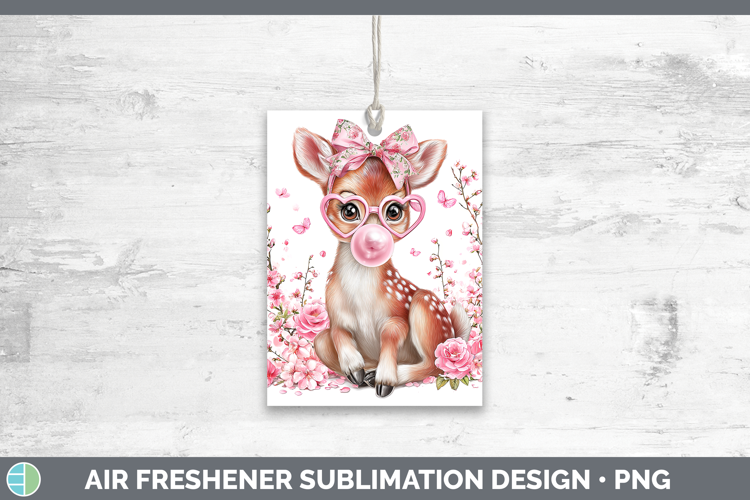 Reindeer Woodland Pink Bubble Gum Air Freshener Sublimation