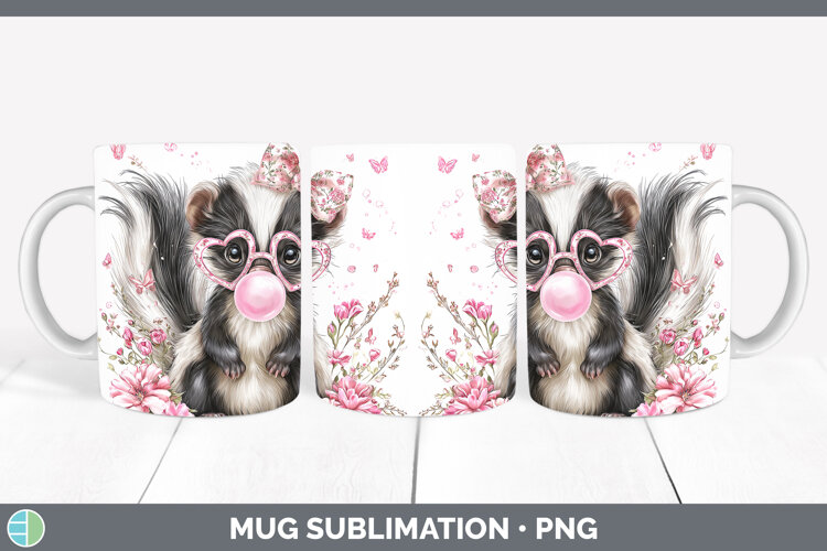 GorgeousWoodland Pink Bubble Gum Mug Wrap design.