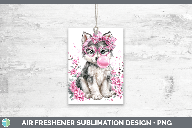 Wolf Woodland Pink Bubble Gum Air Freshener Sublimation Desi