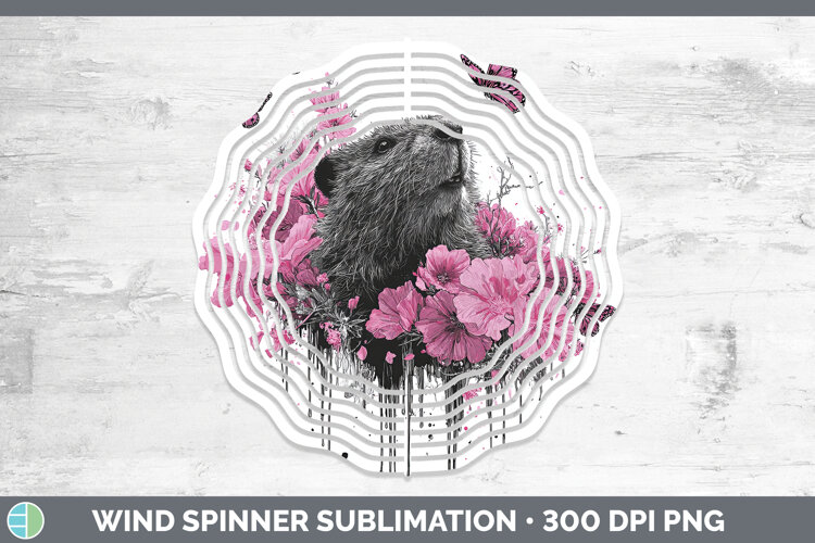GorgeousWoodland Pink Drips Wind Spinner design.