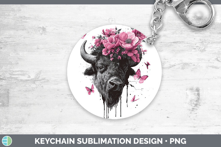GorgeousWoodland Pink Drips Keychain design.