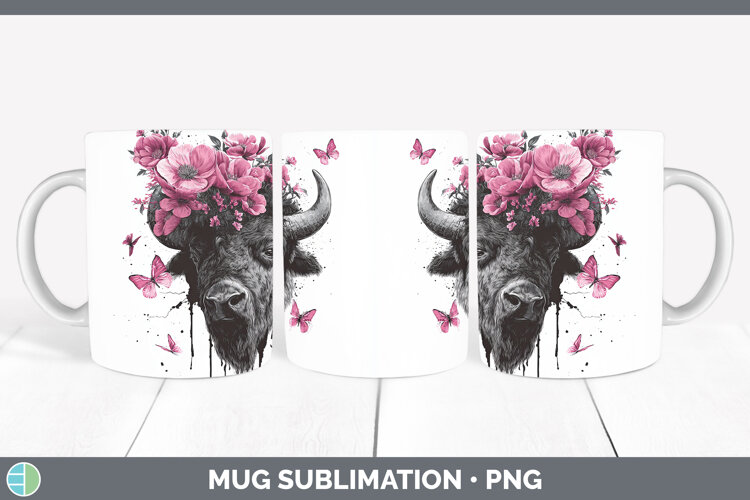 GorgeousWoodland Pink Drips Mug Wrap design.