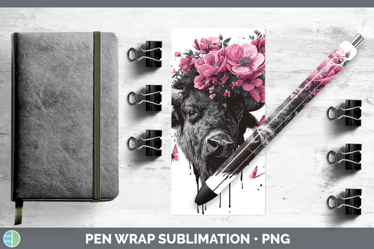 GorgeousWoodland Pink Drips Pen Wrap design.