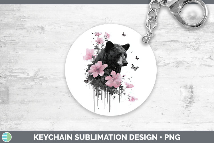 GorgeousWoodland Pink Drips Keychain design.