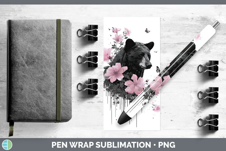 GorgeousWoodland Pink Drips Pen Wrap design.