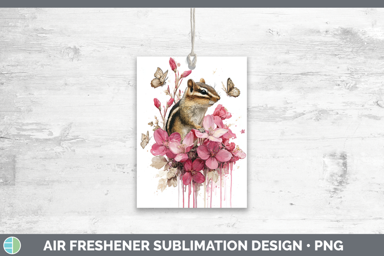 Woodland Pink Drips Chipmunk Air Freshener Sublimation Car F