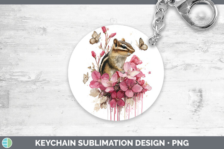 GorgeousWoodland Pink Drips Keychain design.