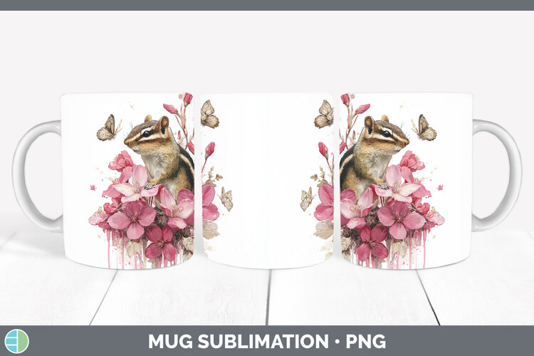 GorgeousWoodland Pink Drips Mug Wrap design.