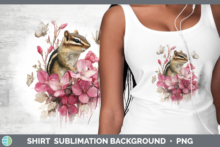 Woodland Pink Drips Chipmunk Shirt Sublimation Background De