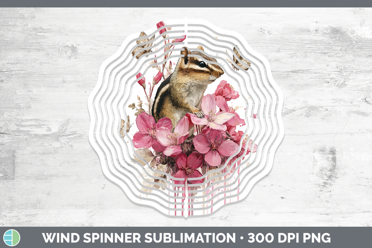 Woodland Pink Drips Chipmunk Wind Spinner Sublimation Spinne