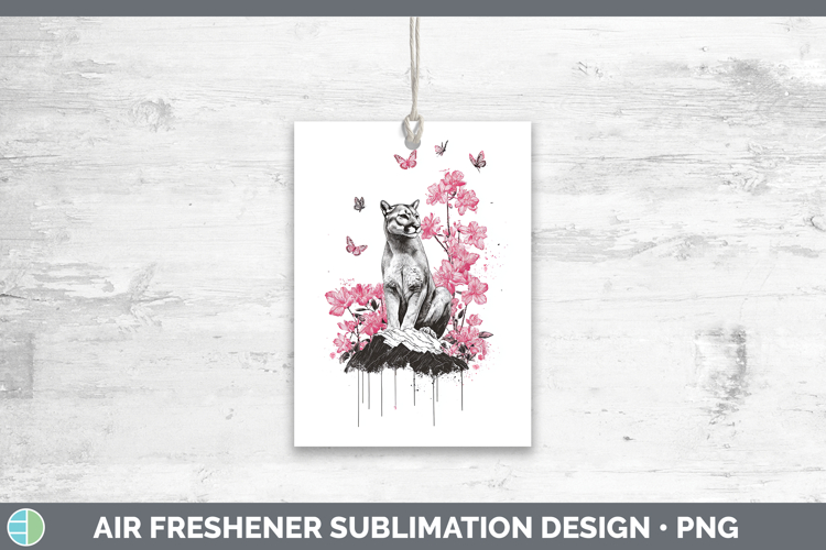 Woodland Pink Drips Cougar Air Freshener Sublimation Car Fre
