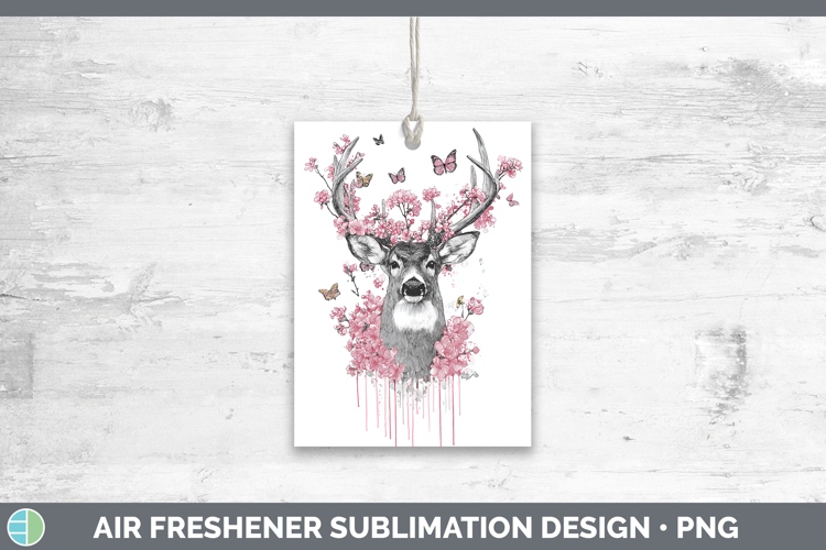 Woodland Pink Drips Deer Air Freshener Sublimation Car Fresh