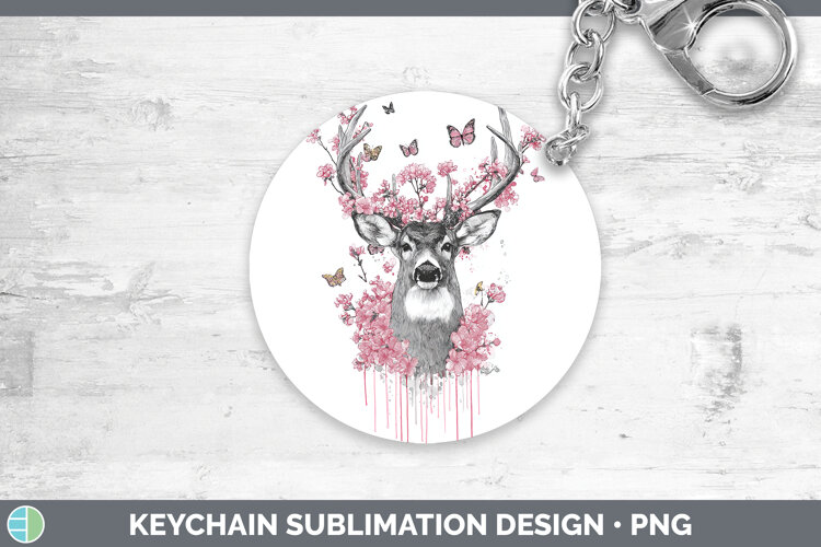 GorgeousWoodland Pink Drips Keychain design.