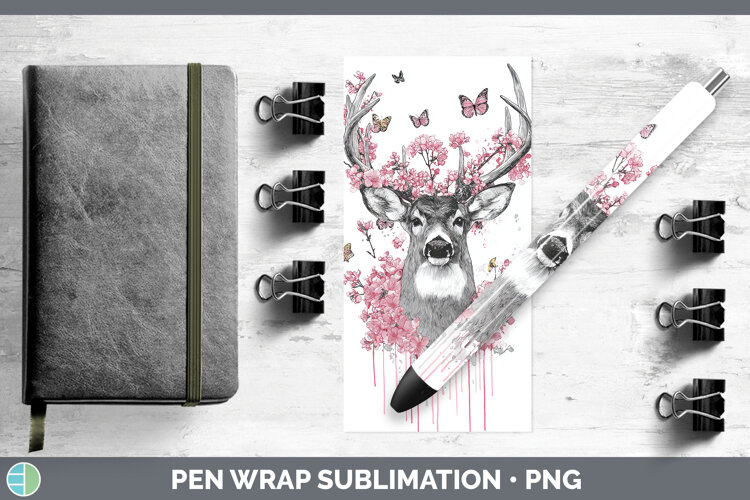 GorgeousWoodland Pink Drips Pen Wrap design.