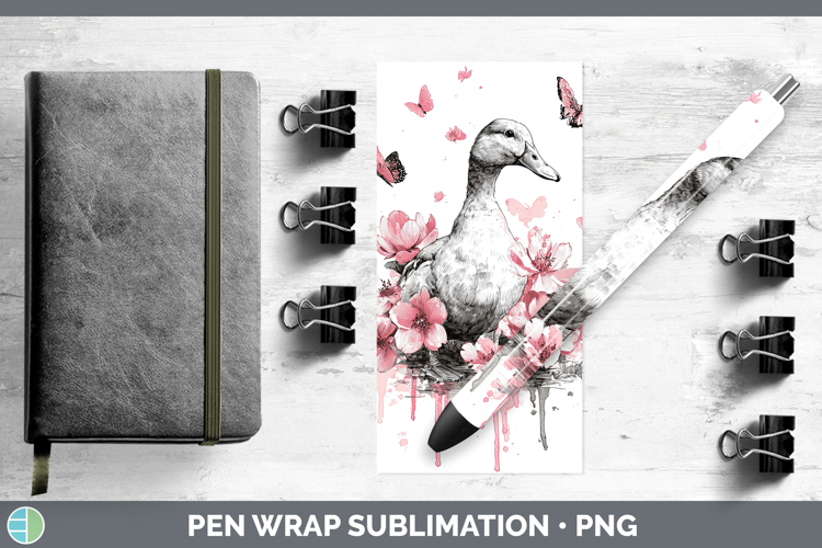 Woodland Pink Drips Duck Pen Wrap Sublimation Pen Designs