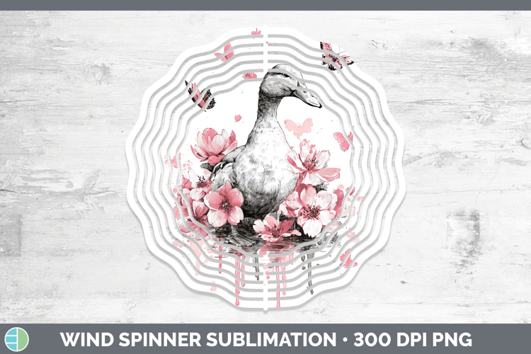 Woodland Pink Drips Duck Wind Spinner Sublimation Spinner De
