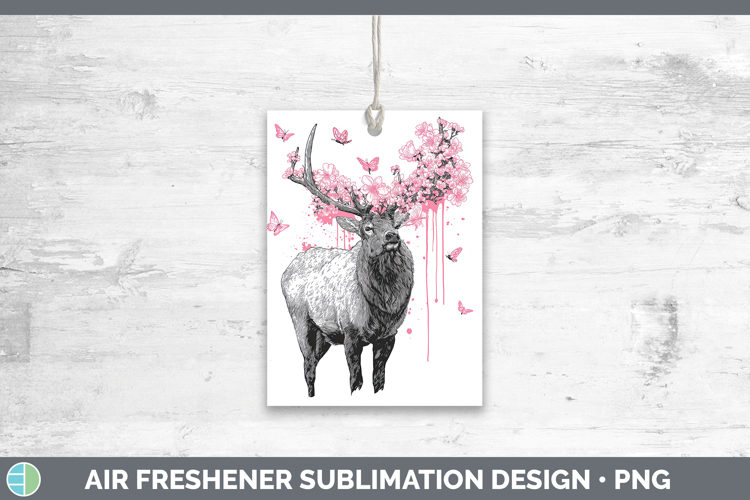 Woodland Pink Drips Elk Air Freshener Sublimation Car Freshe