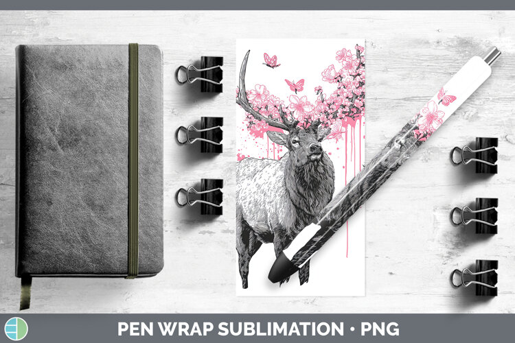 GorgeousWoodland Pink Drips Pen Wrap design.