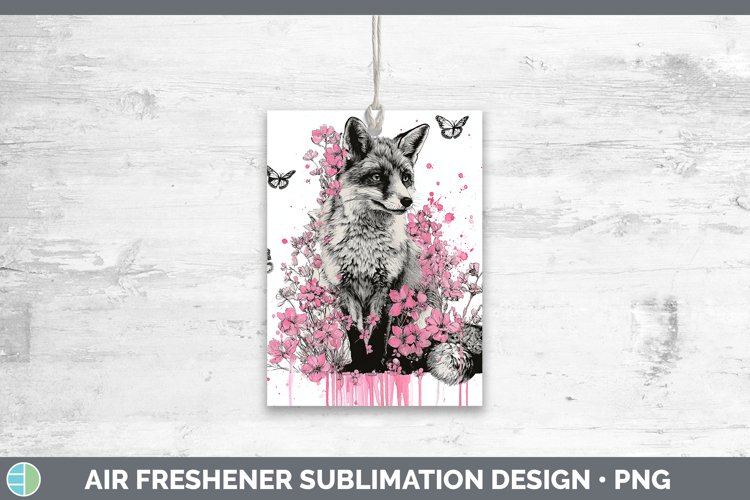 Woodland Pink Drips Fox Air Freshener Sublimation Car Freshe