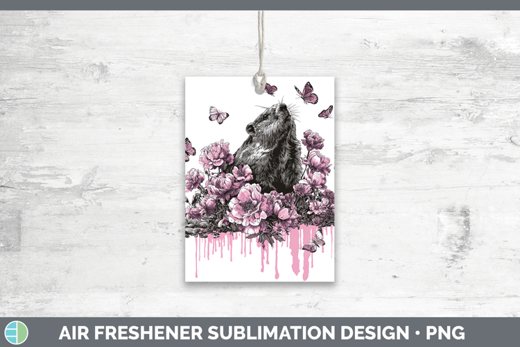 Woodland Pink Drips Groundhog Air Freshener Sublimation Car