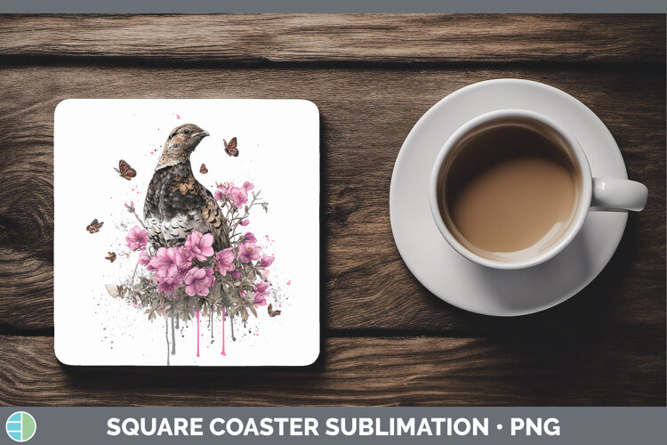 GorgeousWoodland Pink Drips Square Coaster design.