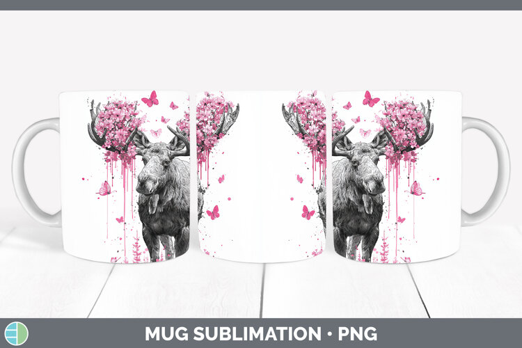 GorgeousWoodland Pink Drips Mug Wrap design.