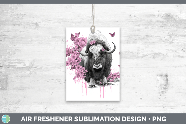 Woodland Pink Drips Musk Ox Air Freshener Sublimation Car Fr