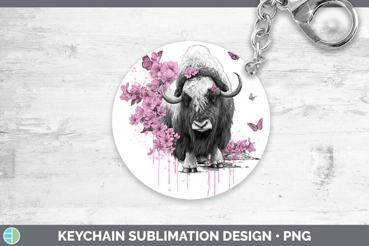 GorgeousWoodland Pink Drips Keychain design.