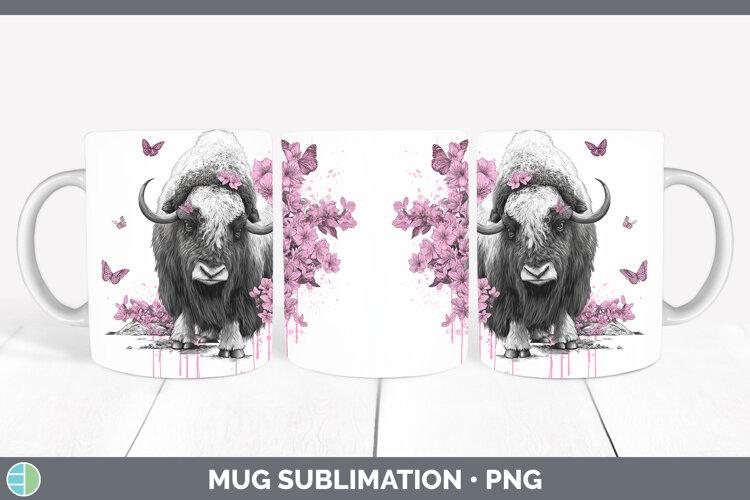 GorgeousWoodland Pink Drips Mug Wrap design.