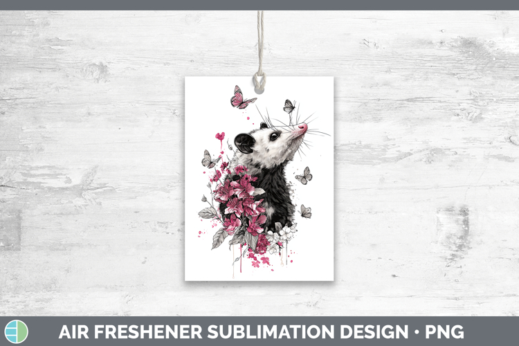 Woodland Pink Drips Opossum Air Freshener Sublimation Car Fr