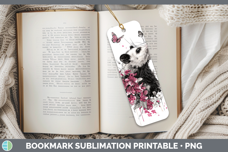 Woodland Pink Drips Opossum Bookmark Sublimation Printable D