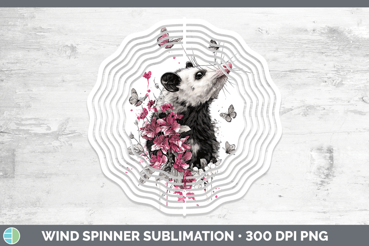 Woodland Pink Drips Opossum Wind Spinner Sublimation Spinner