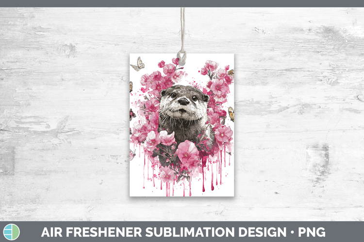 Woodland Pink Drips Otter Air Freshener Sublimation Car Fres