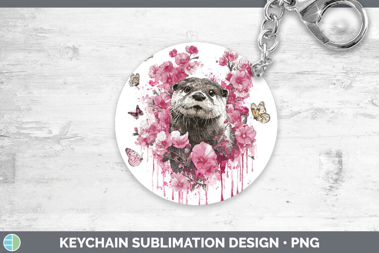 GorgeousWoodland Pink Drips Keychain design.